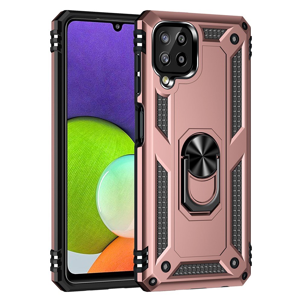 Protectores para celular  para Samsung  A22 4G Funda reforzada con anillo v2 Rosa